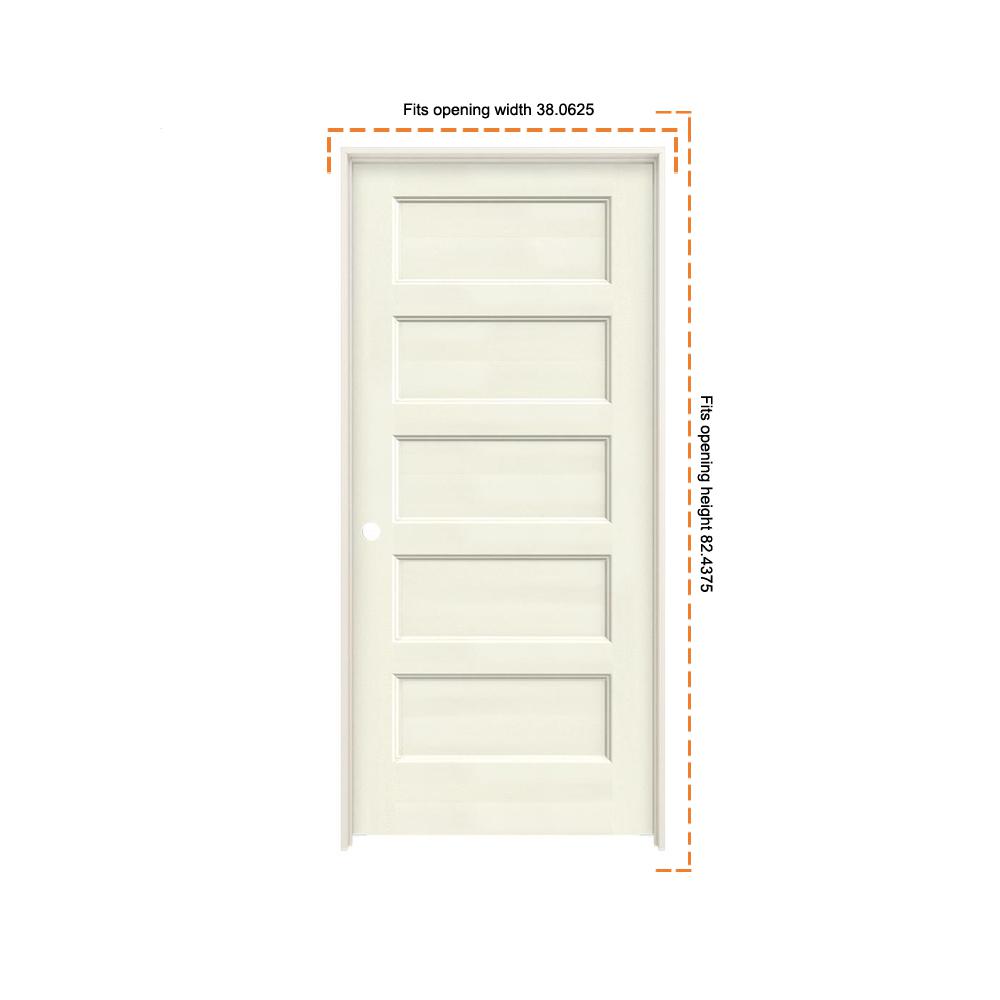 JELDWEN 36 in. x 80 in. Conmore French Vanilla Paint Smooth Solid Core
