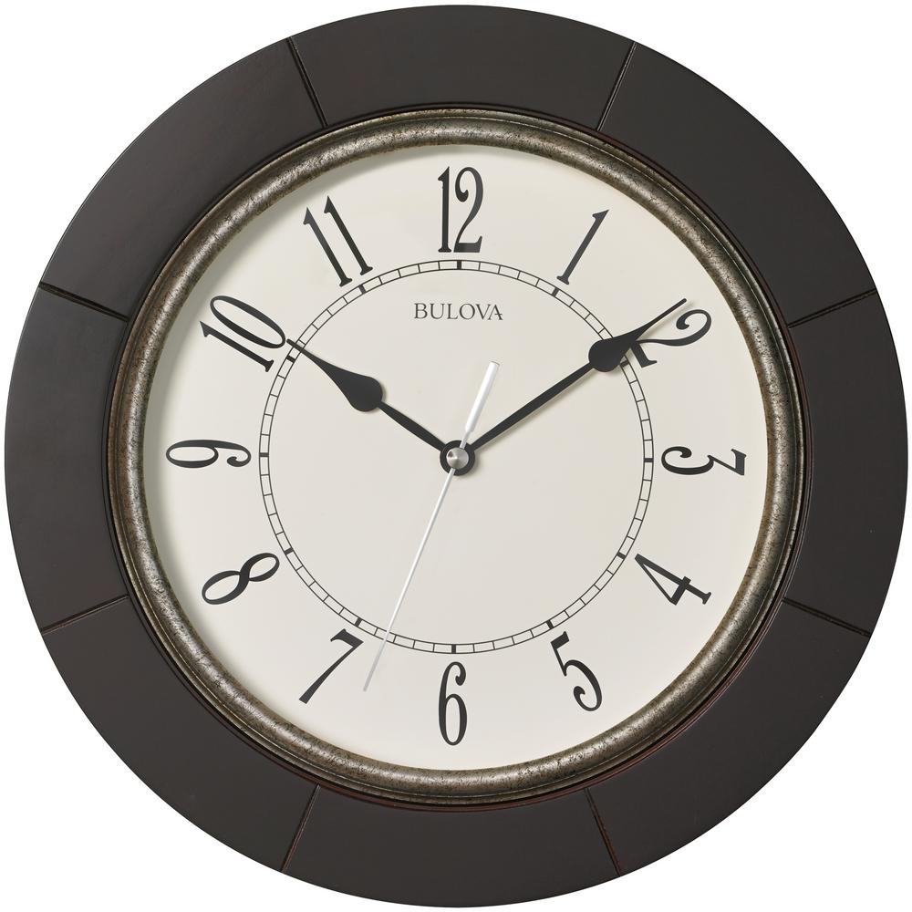 Bulova 12 In Expresso Wall Clock C4256 The Home Depot Bulova 12 In Expresso Wall Clock
