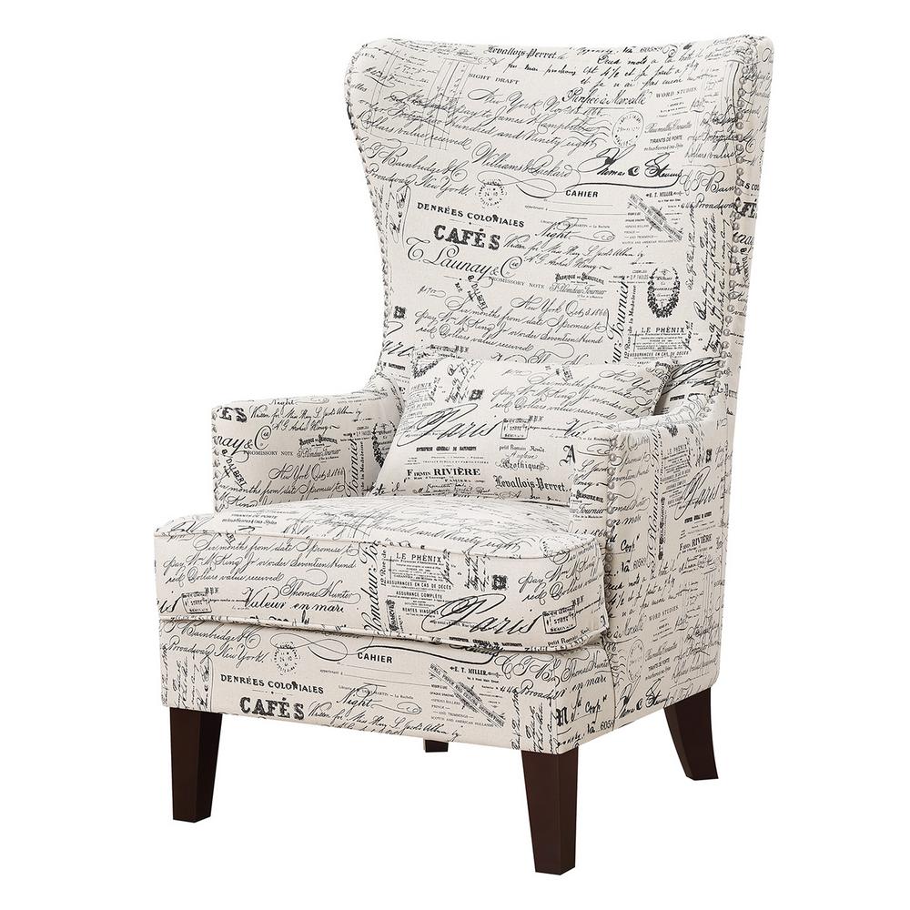 Kegan French Script Accent Chair Ukr636100 The Home Depot