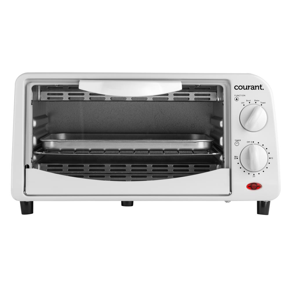 Courant 4-Slice White Countertop Toaster Oven with Bake and Broil Functions and... by Courant