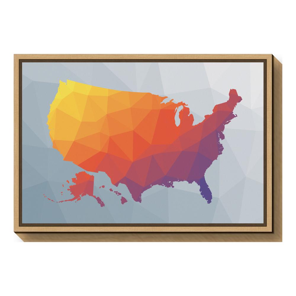12 in. x 12 in. "United States Map Red White Blue" by Jennifer Pugh