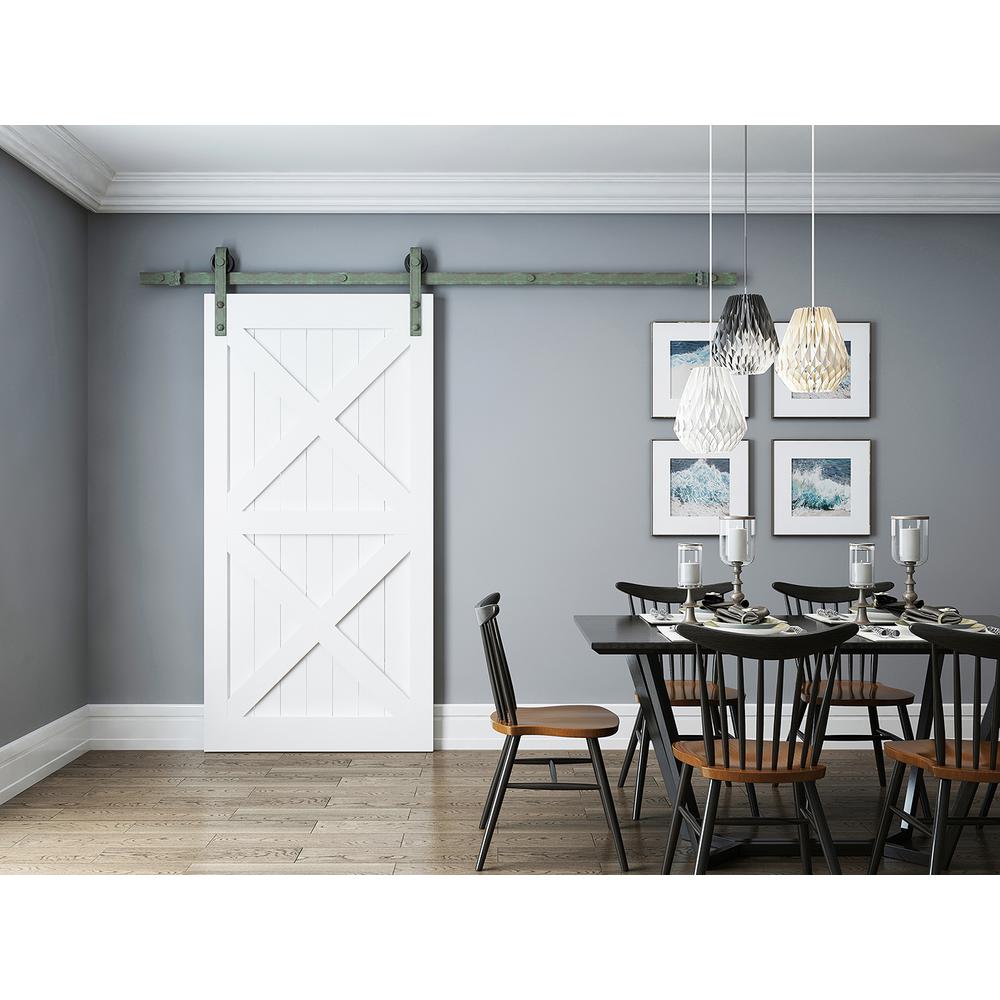 High Mighty Interior Barn Door Set Side Mount Green Patina