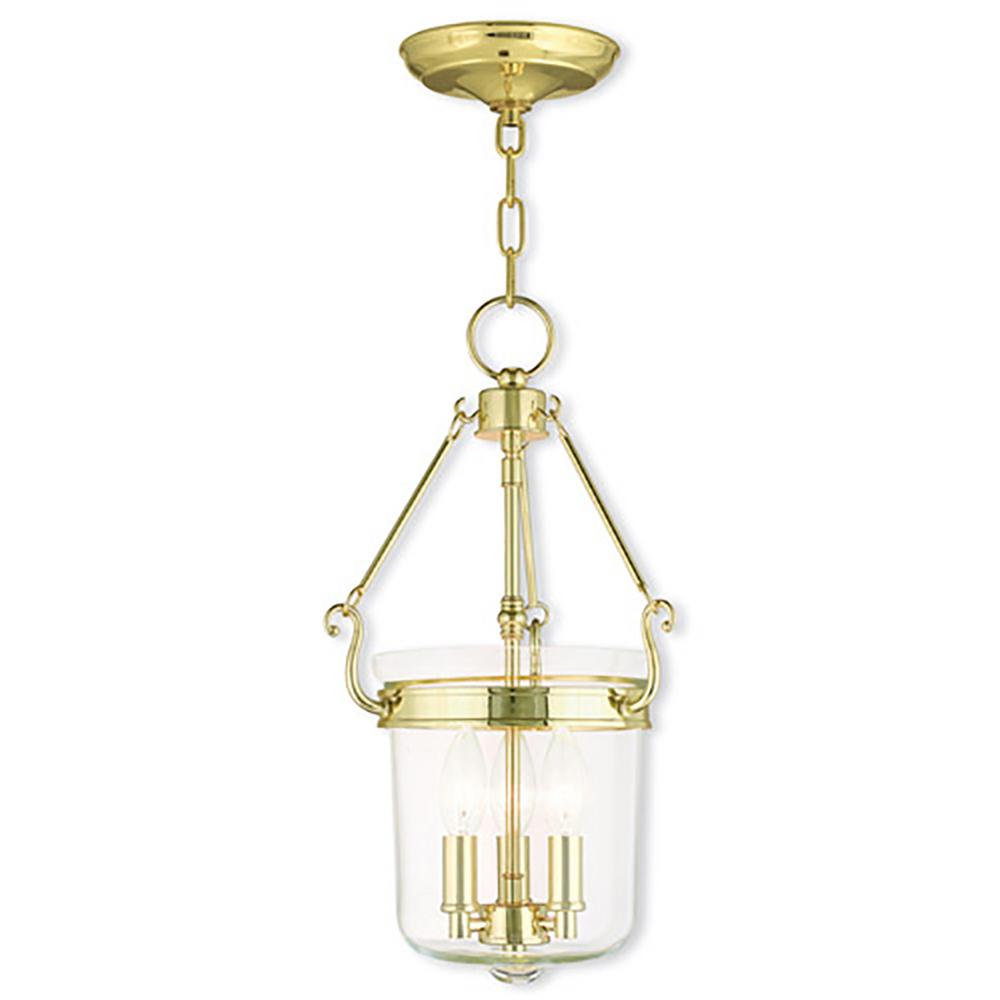 Livex Lighting Rockford 3 Light Polished Brass Pendant 50482 02 Livex Lighting Rockford 3 Light Polished Brass Pendant