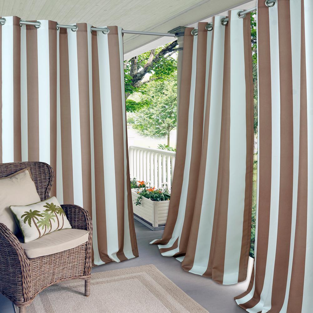 Elrene Aiden Stripe Indoor Outdoor Window Curtain 22046tur The