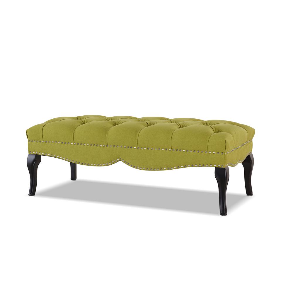 Jennifer Taylor Renee Evergreen Tufted Storage Bench 85114 893