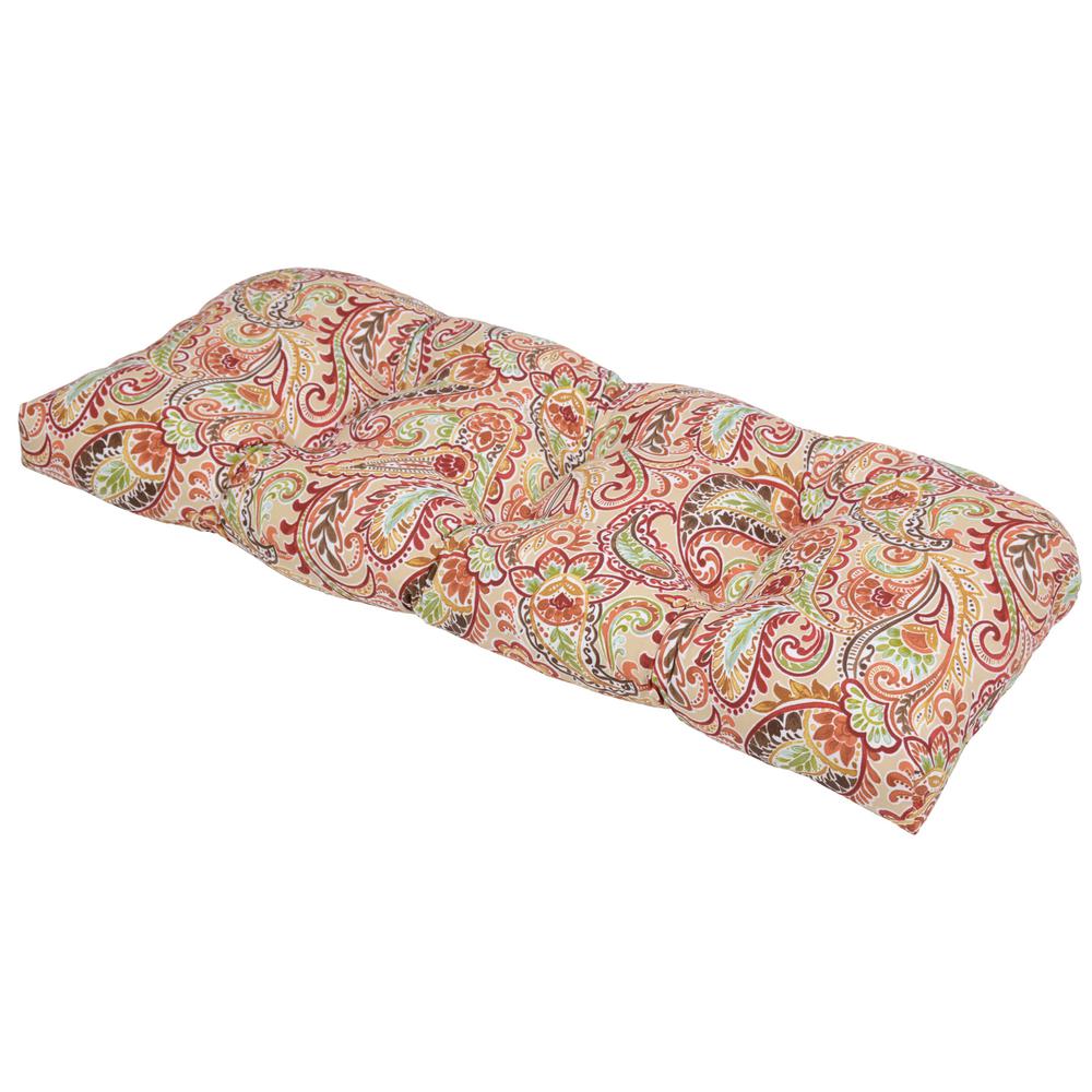 Chili Paisley Outdoor Settee Cushion-7426-01229200 - The Home Depot
