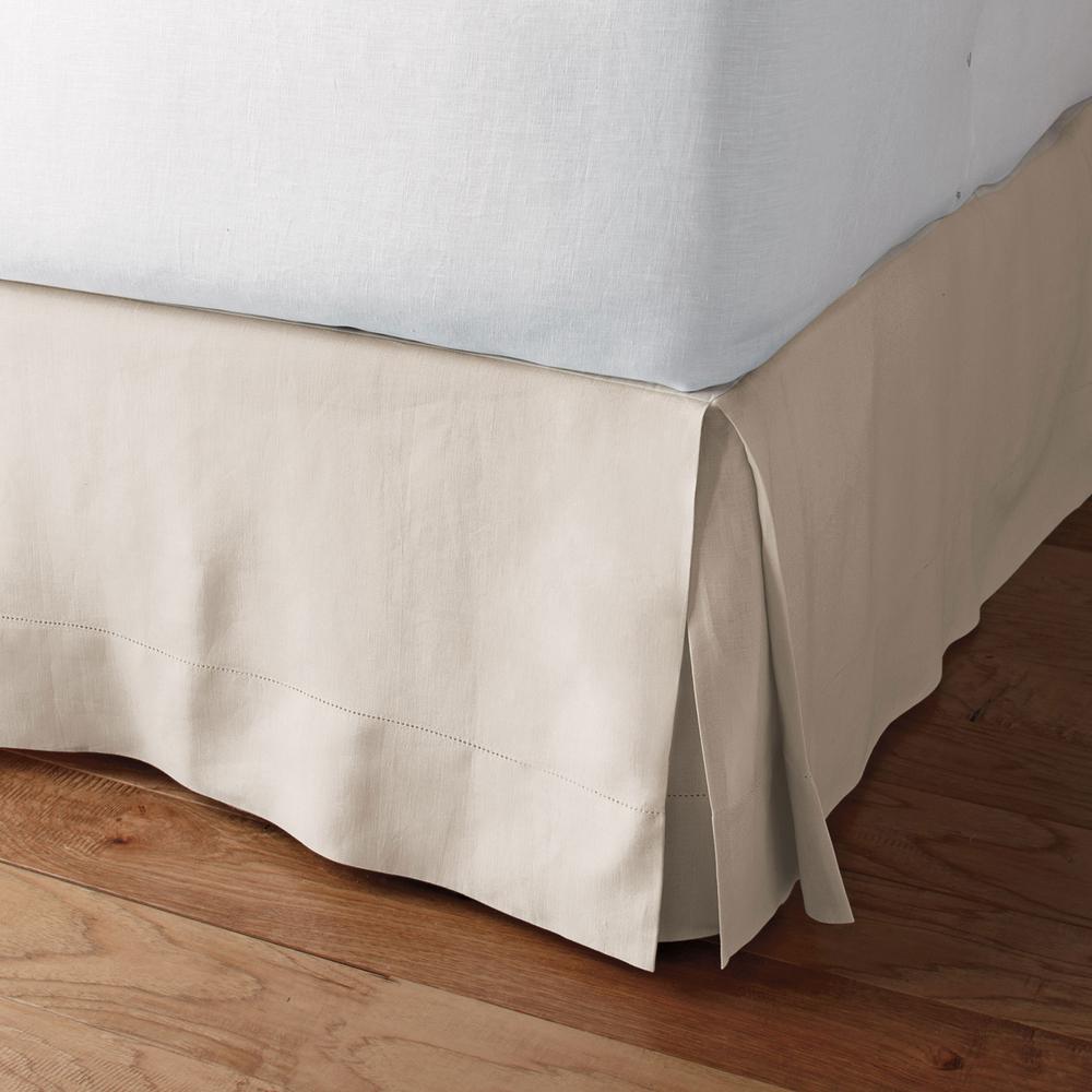The Company Store Comfort Wash Solid Beige Linen King Bedskirt, 18 in. Drop GP92KPARCHMENT
