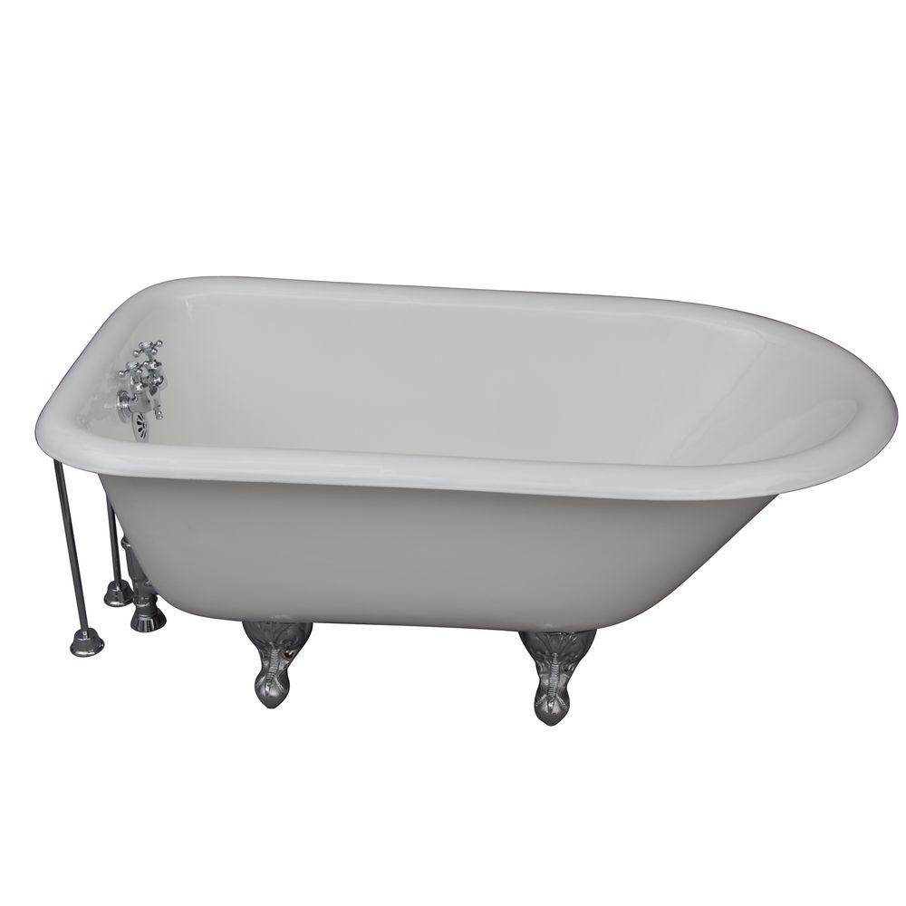 Barclay Products 4.5 ft. Cast Iron Ball and Claw Feet Roll Top Tub in
