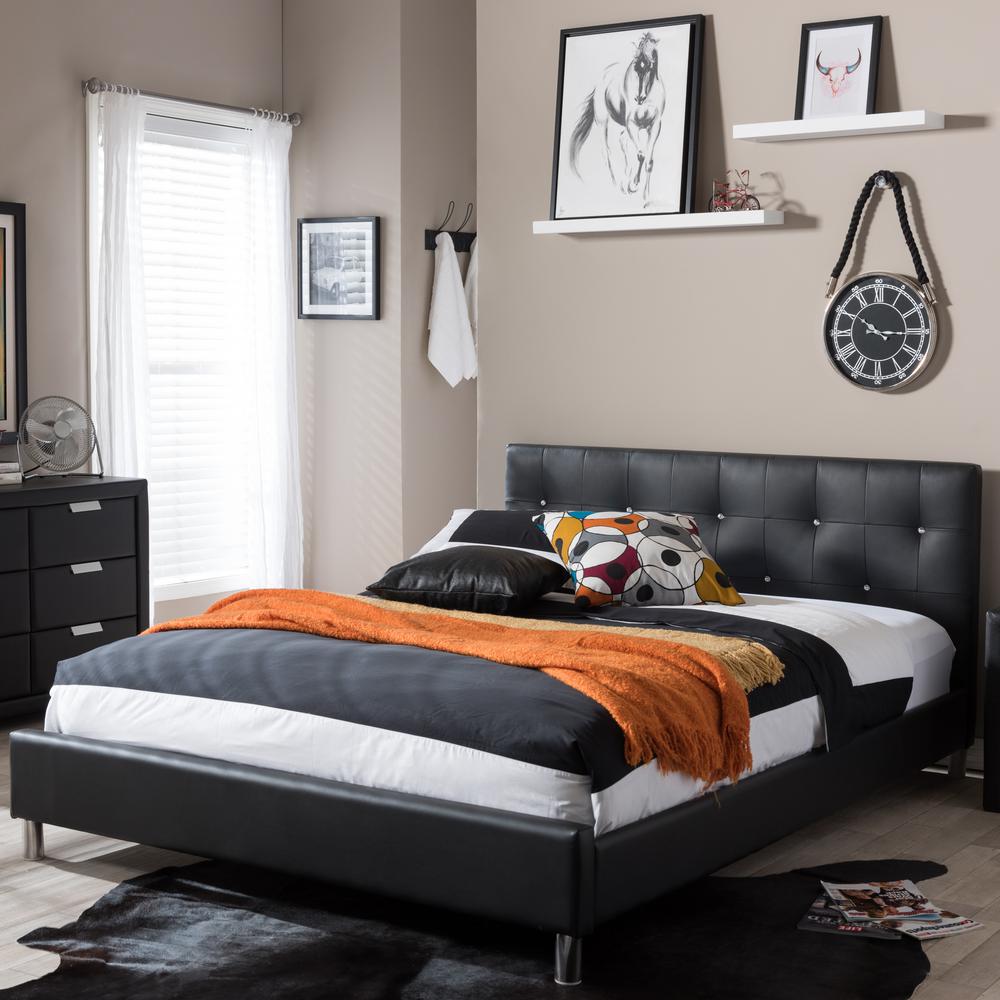 Baxton Studio Barbara Black Full Upholstered Bed 28862 4436 Hd The Baxton Studio Barbara Black Full Upholstered Bed 28862 4436 Hd The Home Depot
