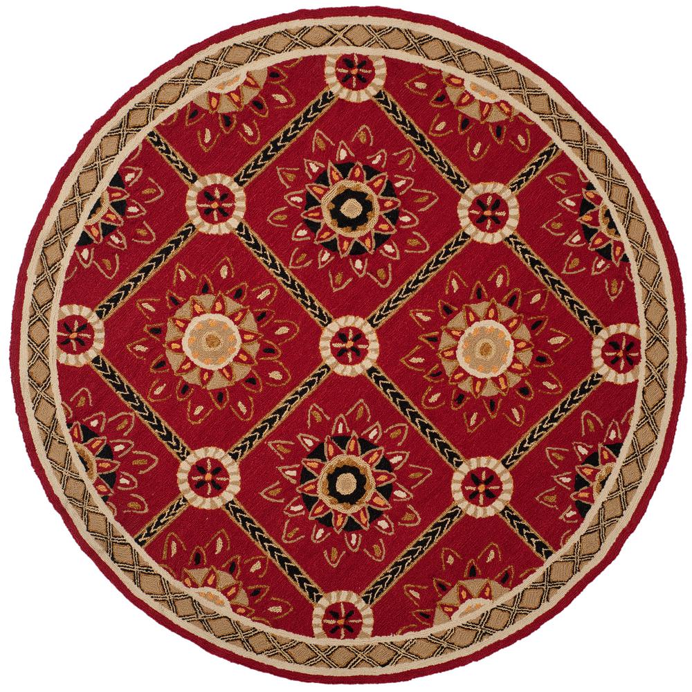 Safavieh Heritage Red/Natural 6 ft. x 6 ft. Round Area Rug-HG820A-6R ...