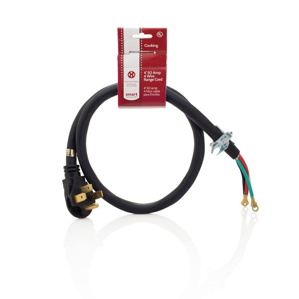 Smart choice 4 ft 50 amp 4 prong range cord 5304490740 the home depot