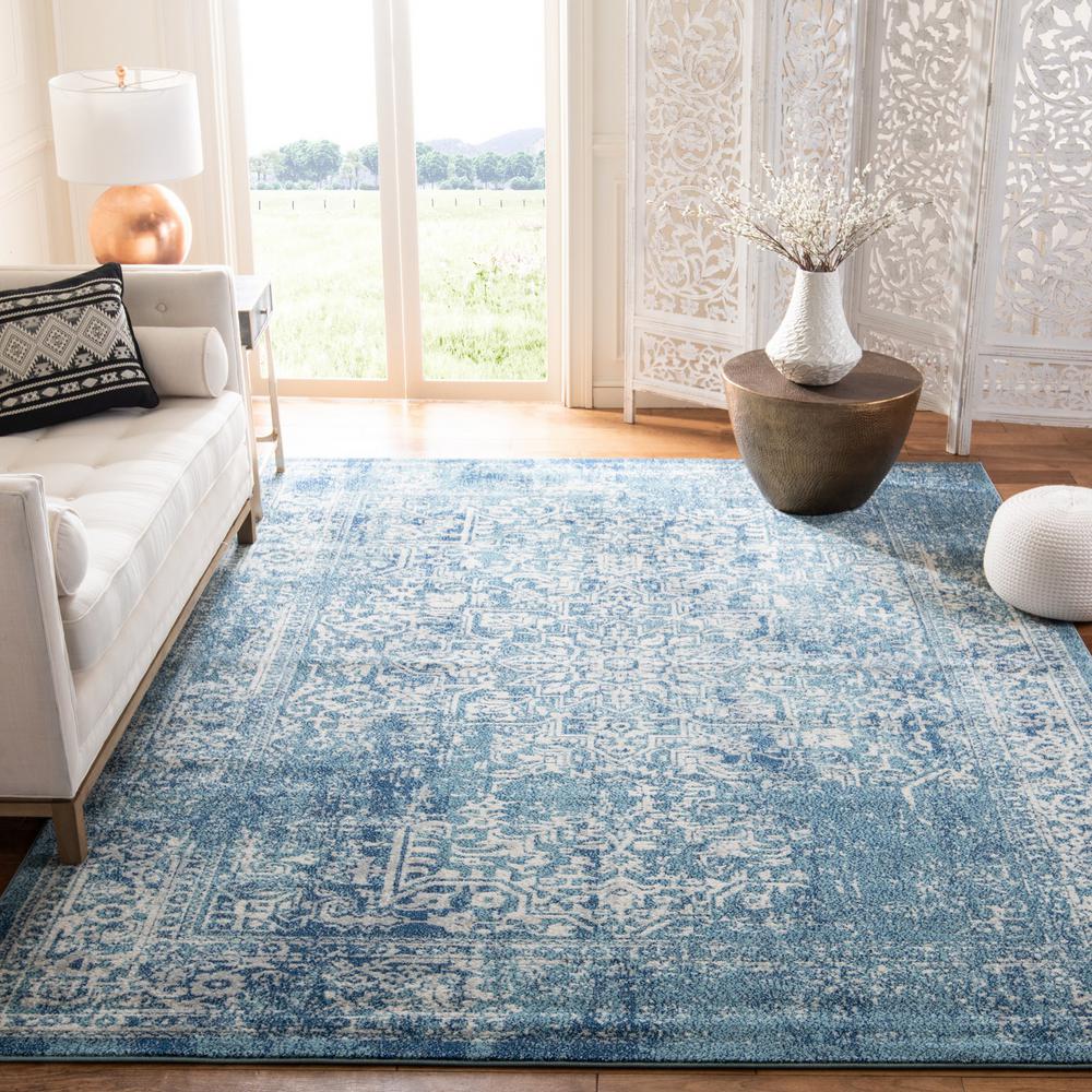 Safavieh Evoke Blue Ivory 9 Ft X Square Area Rug Evk256c Safavieh Evoke Blue Ivory 9 Ft X