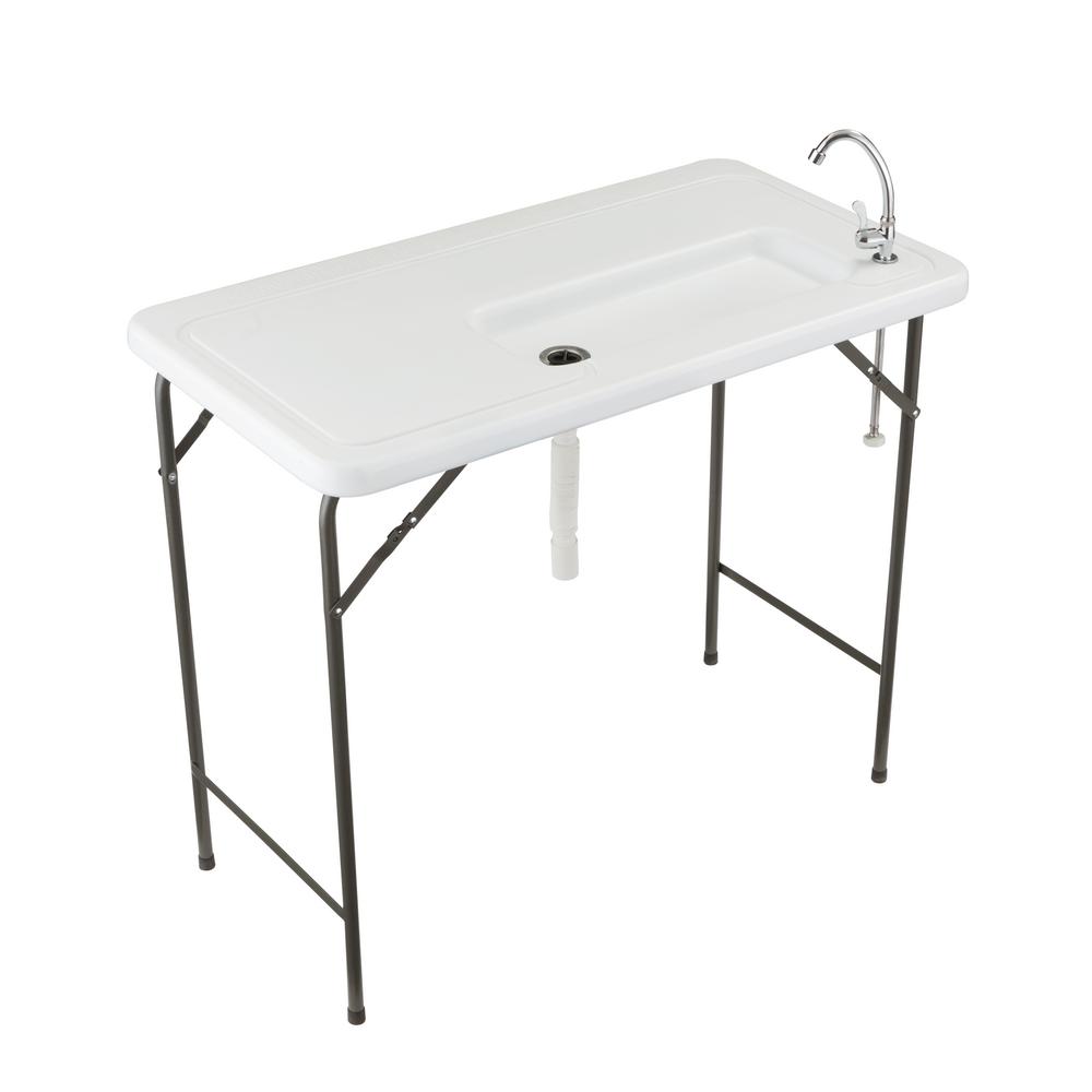 Fish And Game Table With Quick Connect Stainless Steel Faucet