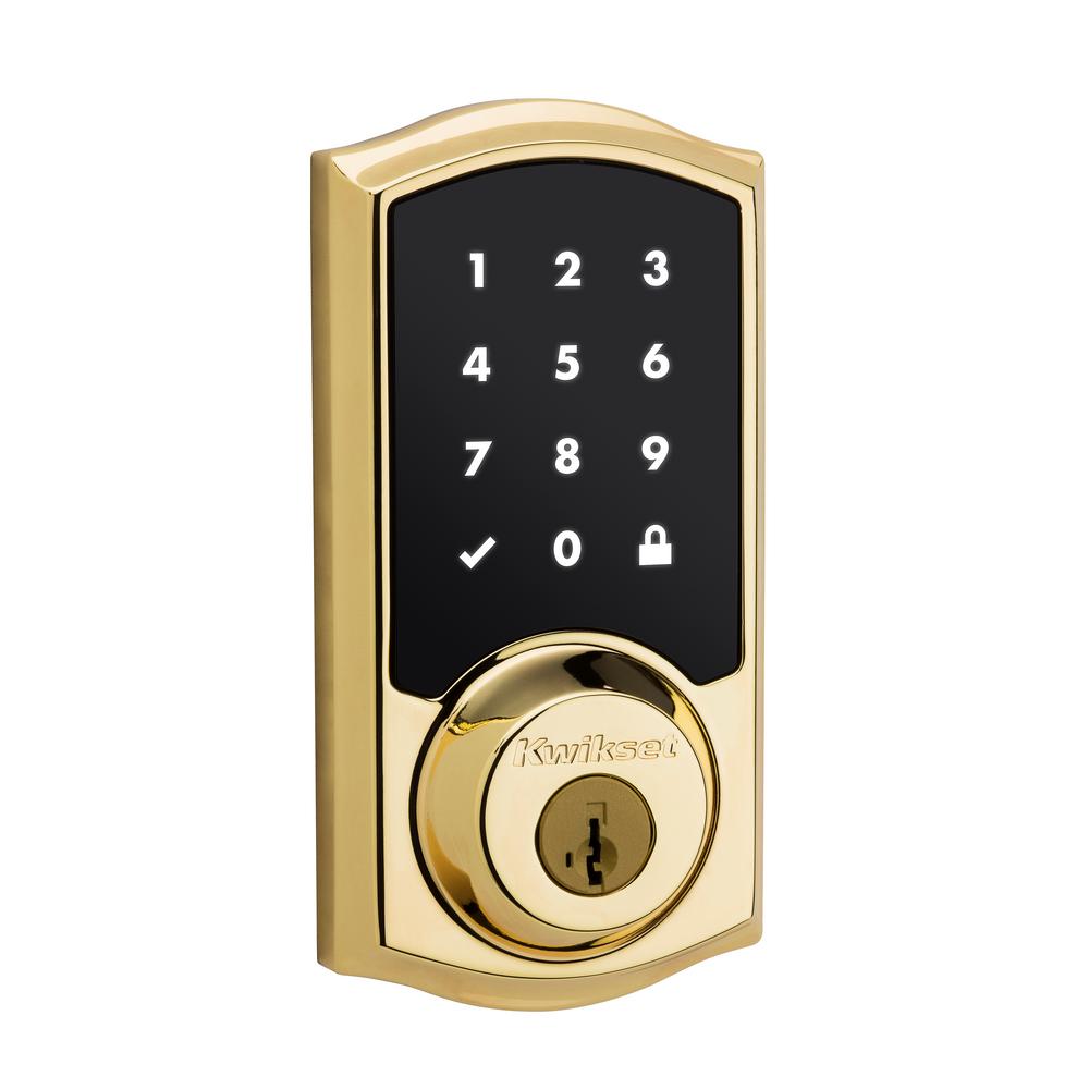 Kwikset Z Wave Smartcode 916 Touchscreen Lifetime Polished Brass