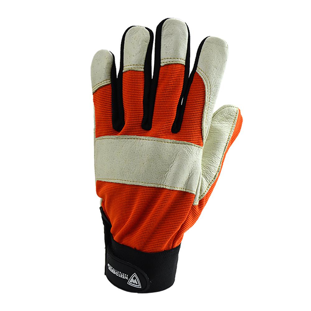 Orange West Chester HVO1555 High-Visibility Grain Pigskin Leather Palm Posi-therm Lined Gloves Pack of 12 XL HVO1555//XL