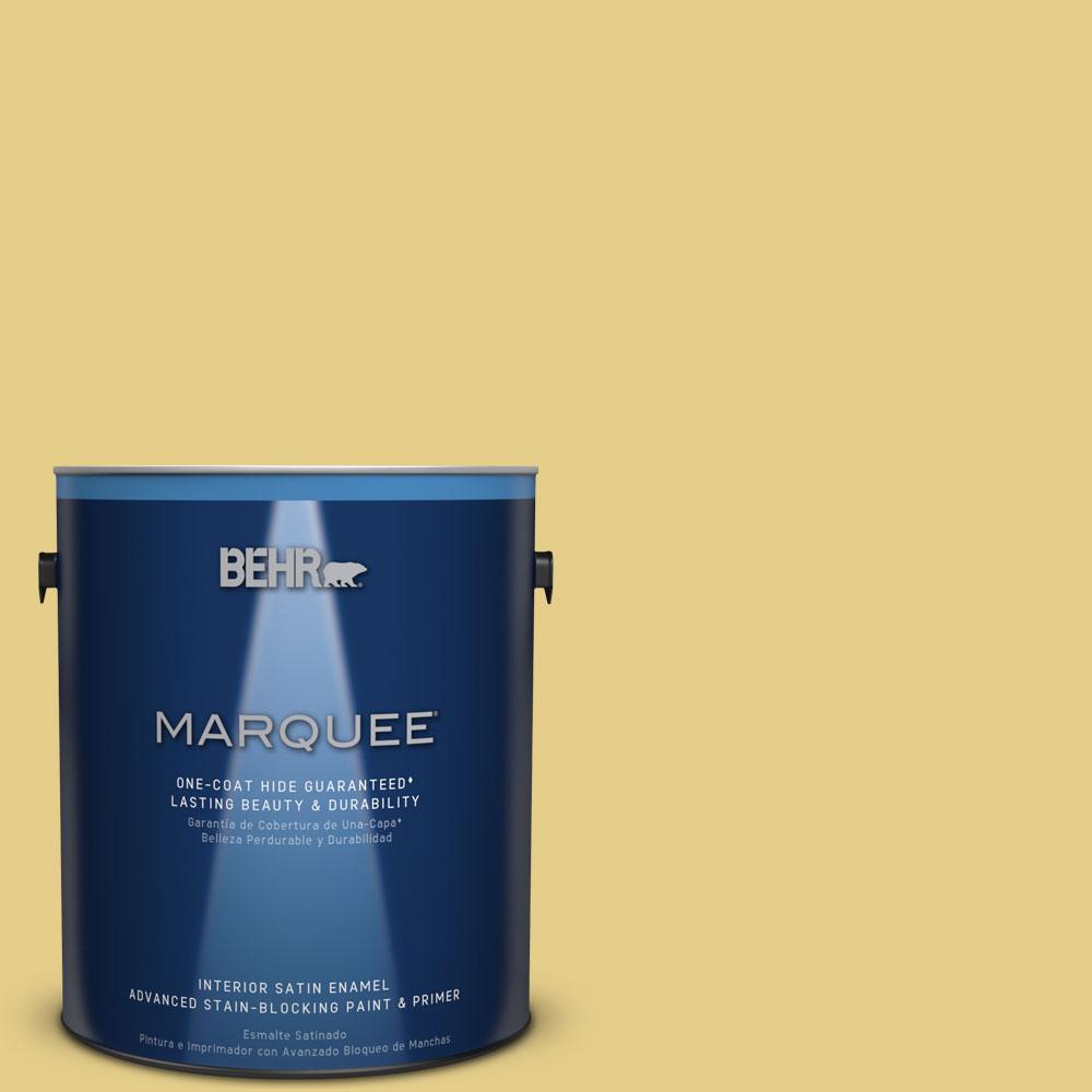 BEHR Premium Plus Ultra 5gal. P2904 Spirited Yellow Satin Enamel Interior Paint775405 The