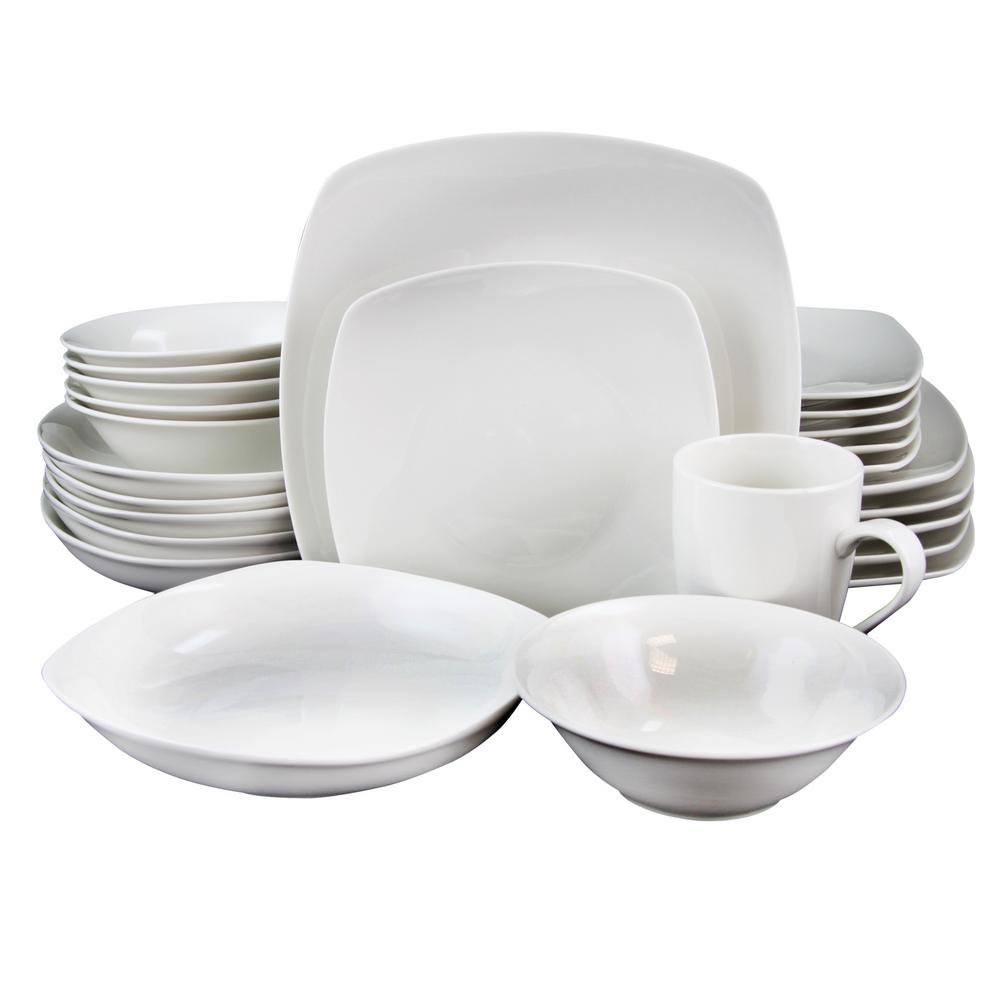 Gibson Zen Buffetware White Square Salad Plates (Set of 8) 985100029M