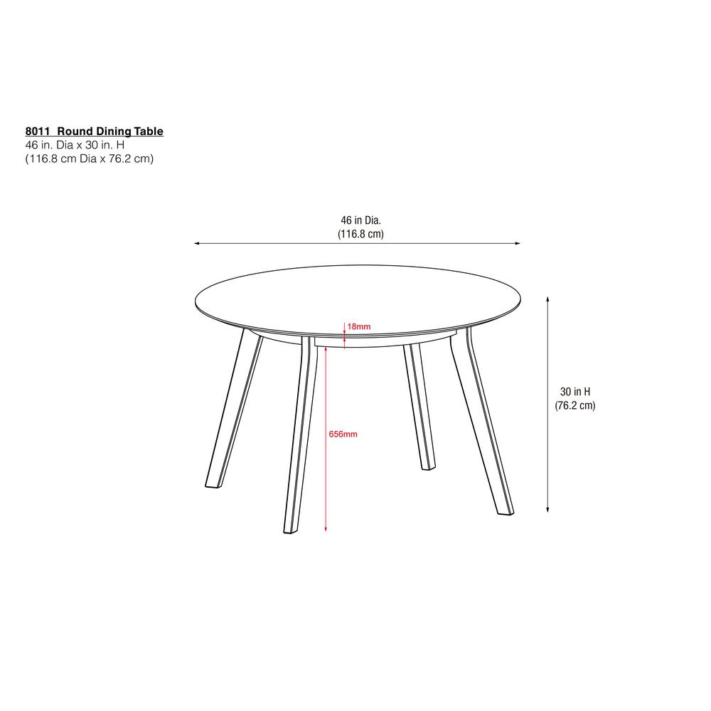 Novogratz Henley Walnut Mid Century Round Dining Table