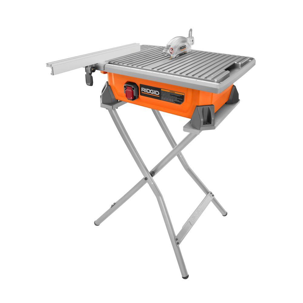 RIDGID 7 in. Tile Saw with StandR4020SN The Home Depot