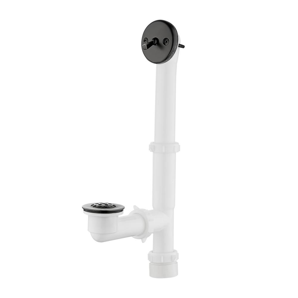 Everbilt Trip Lever 1-1/2 in. White Poly Pipe Bath Waste and Overflow Drain in Oil Rubbed Bronze, Oil-Rubbed Bronze