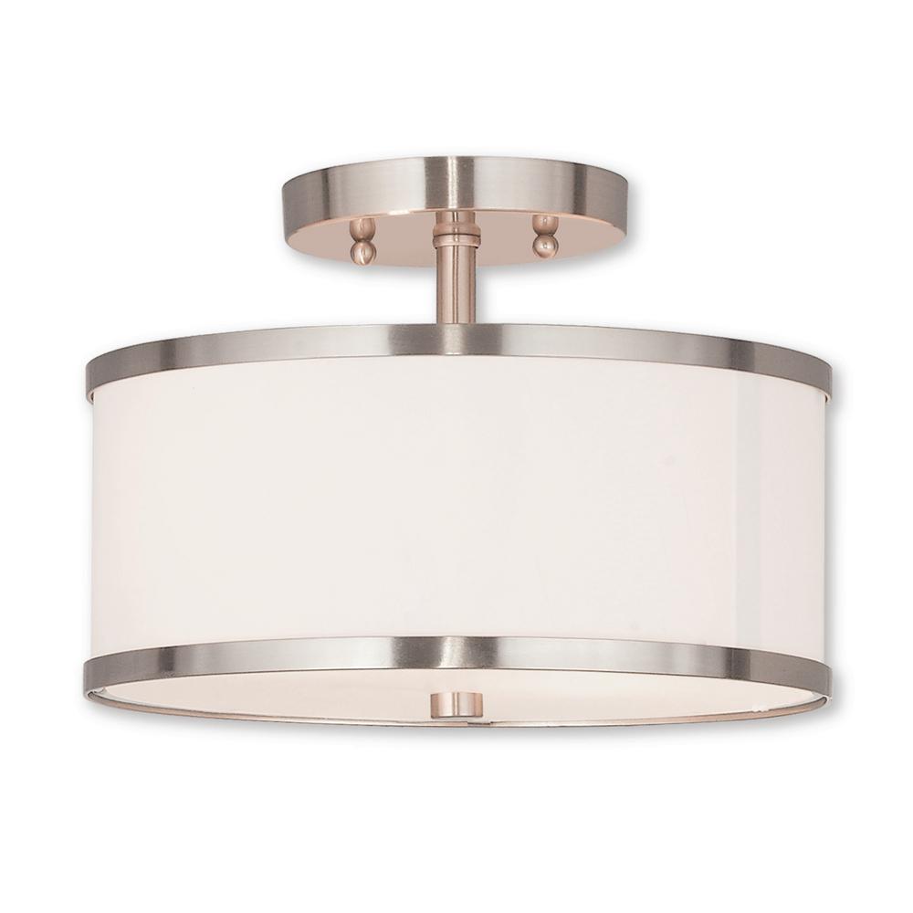 Livex Lighting Park Ridge 2Light Brushed Nickel SemiFlushmount62626