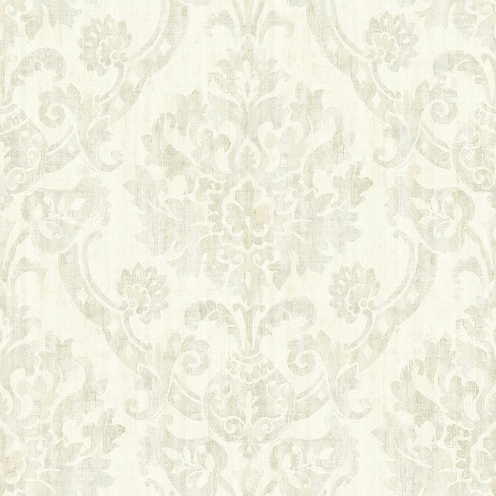 Chesapeake 56.4 sq. ft. Shasta Beige Damask Wallpaper 3117-12321 - The ...