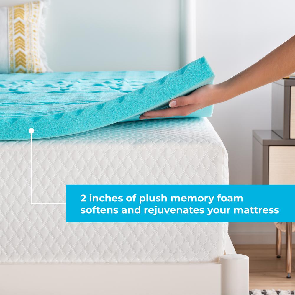 Linenspa Essentials 2 in. Zoned Gel Twin XL Memory Foam Mattress 