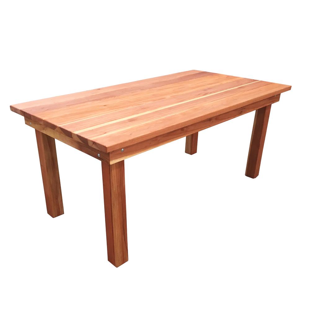 Best Redwood Farmhouse 8 ft. Redwood Outdoor Dining Table ...