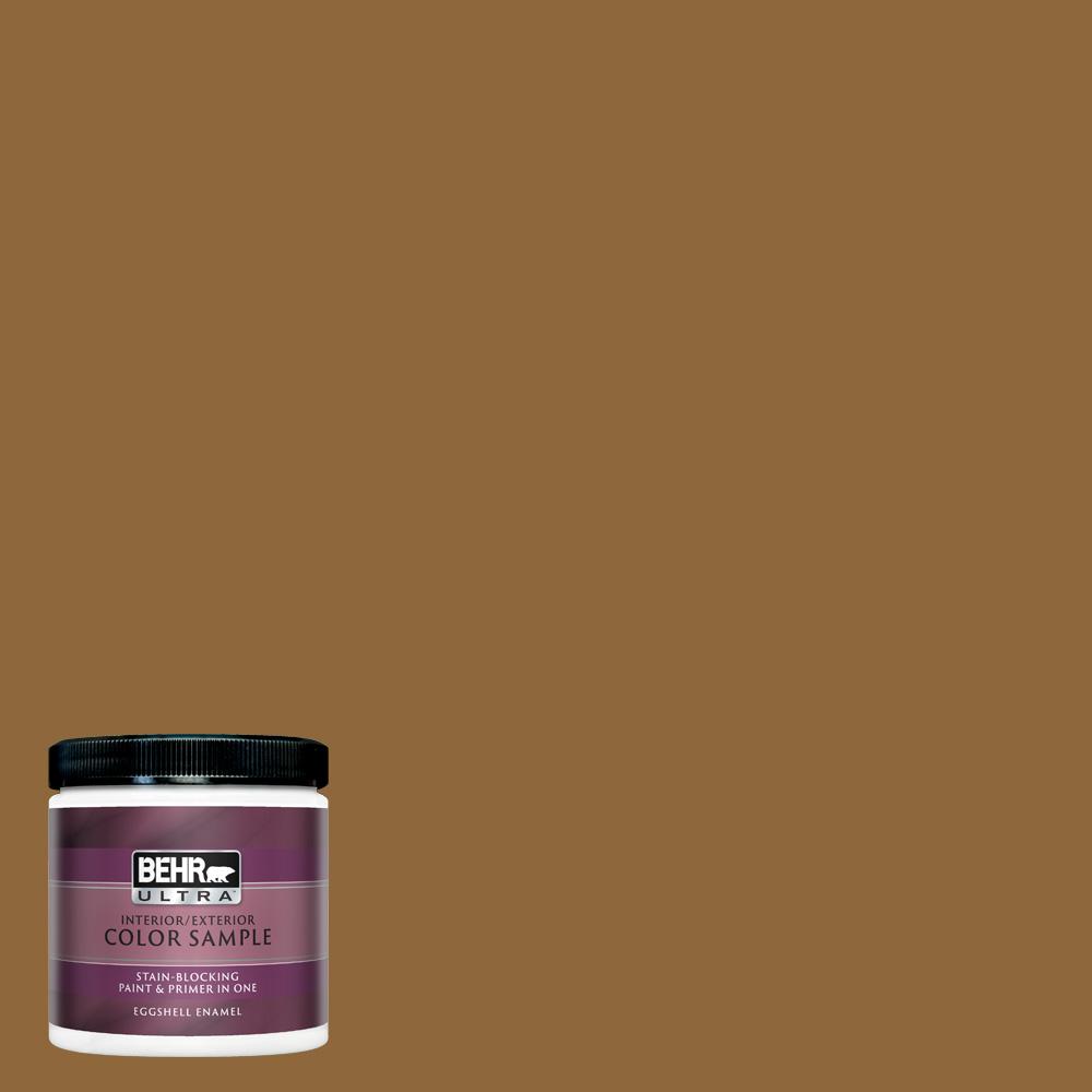 Behr Ultra 8 Oz 300d 7 Spanish Leather Eggshell Enamel Interior Paint And Primer In One Sample