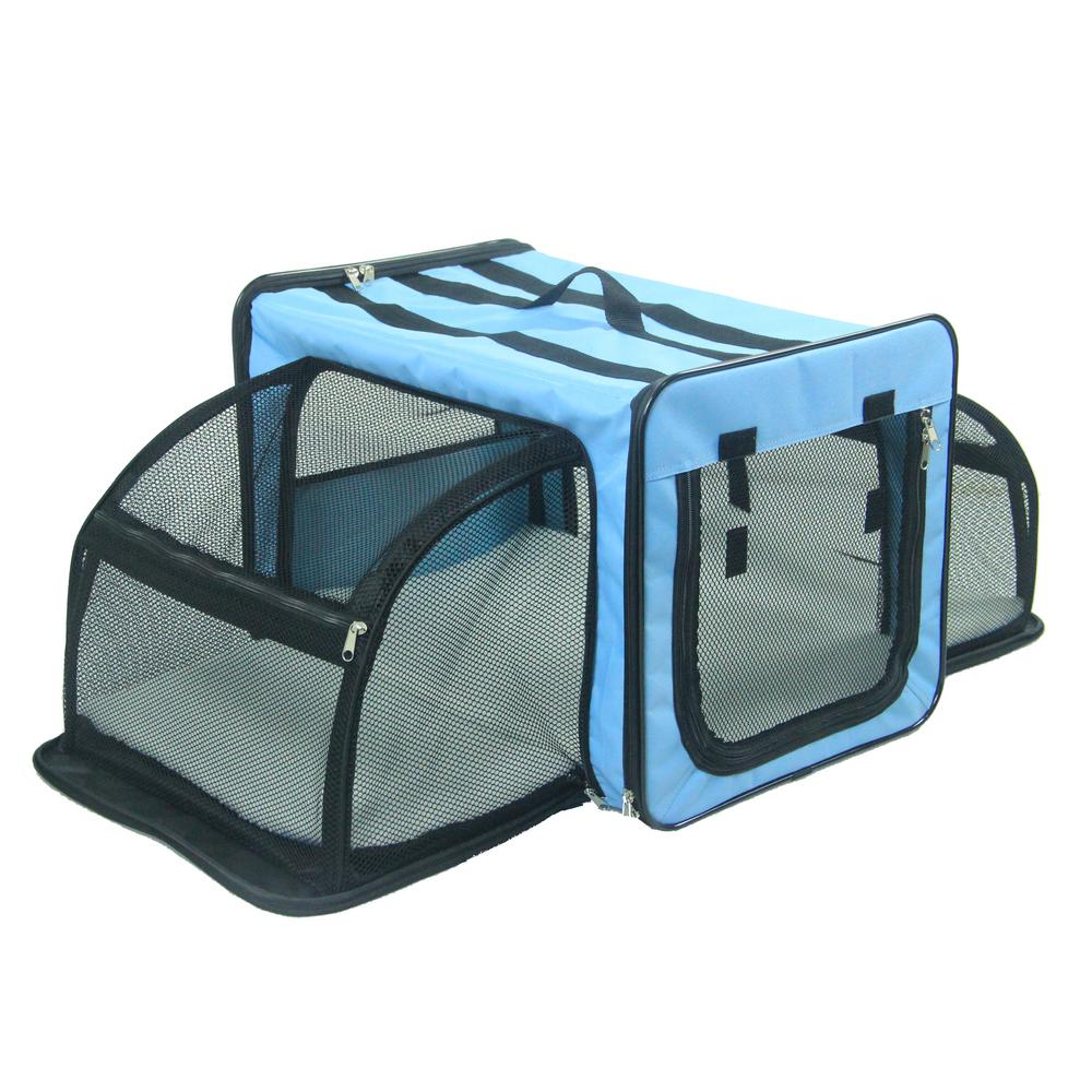 Pet Life Dog Carriers Houses Kennels Supplies The Home Large Blue Capacious Dual Expandable Wire Folding Lightweight Collapsible Travel Pet Dog Crate
