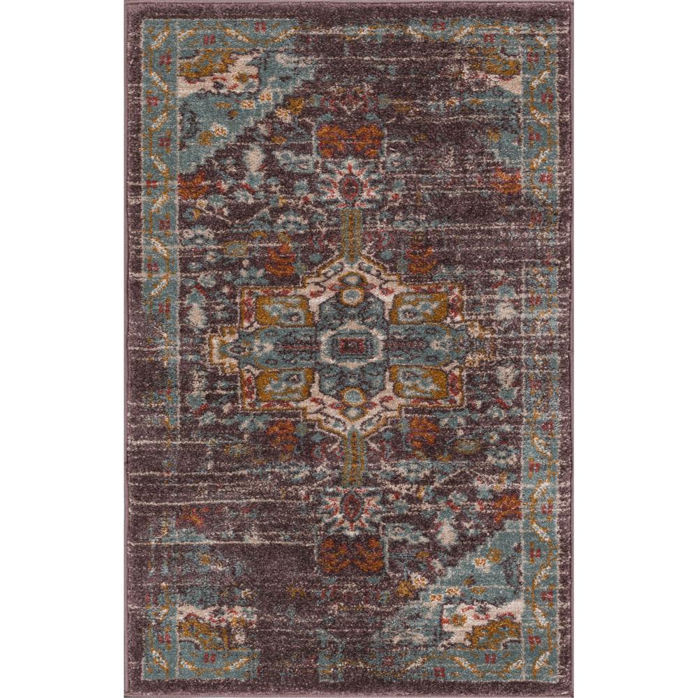 Well Woven Lau Chelsea Blue 2 Ft X 4 Modern Tribal Vintage Farmhouse Area Rug
