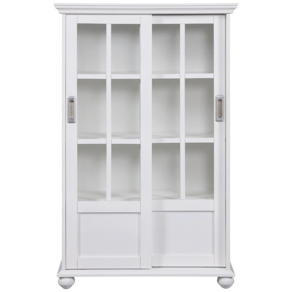 Ameriwood Home Abel Place White Glass Door Bookcase Hd51330