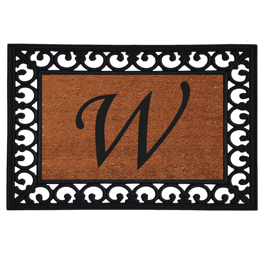 Home & More Monogram Insert Door Mat 19 in. x 25 in. (Letter W