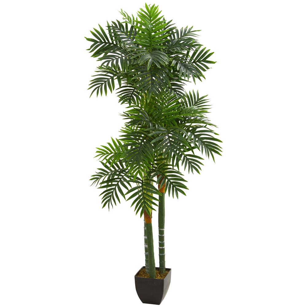 Nearly Natural Indoor 5.5 ft. Triple Areca Palm Artificial Tree-5534 ...