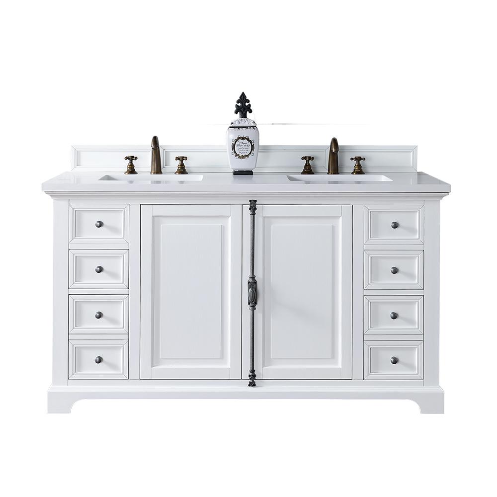 James Martin Signature Vanities Providence 60 In W Double Vanity Providence 60 In W Double Vanity Cottage White With Quartz Top Basin