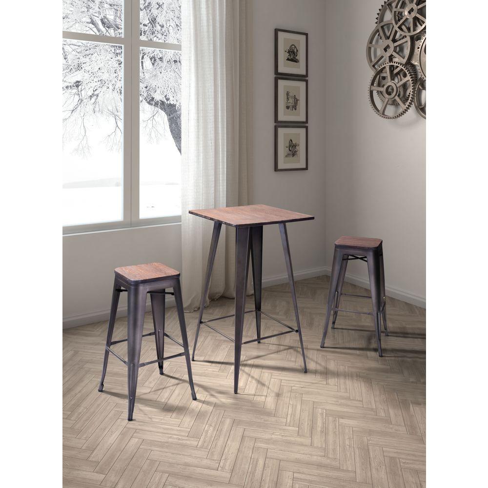 ZUO Marius 29.9 inch Rustic Wood Bar Stool (Set of 2)