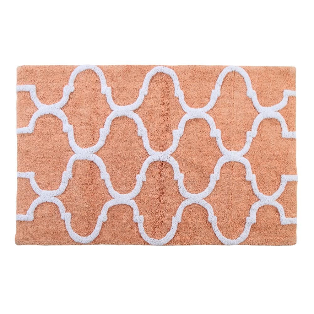 coral colored bath rugs