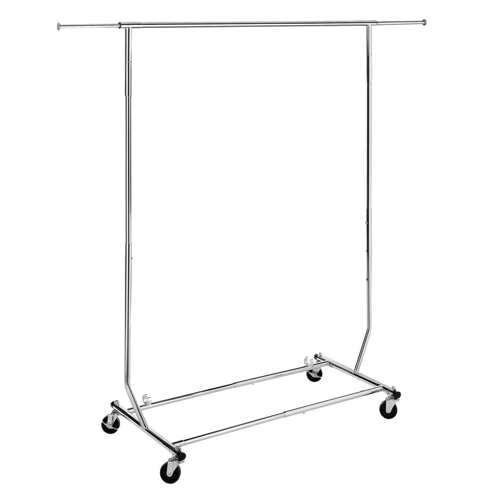 Whitmor 22 in. L x 71.25 in. H x 51 in. D Metal Commercial Garment Rack ...