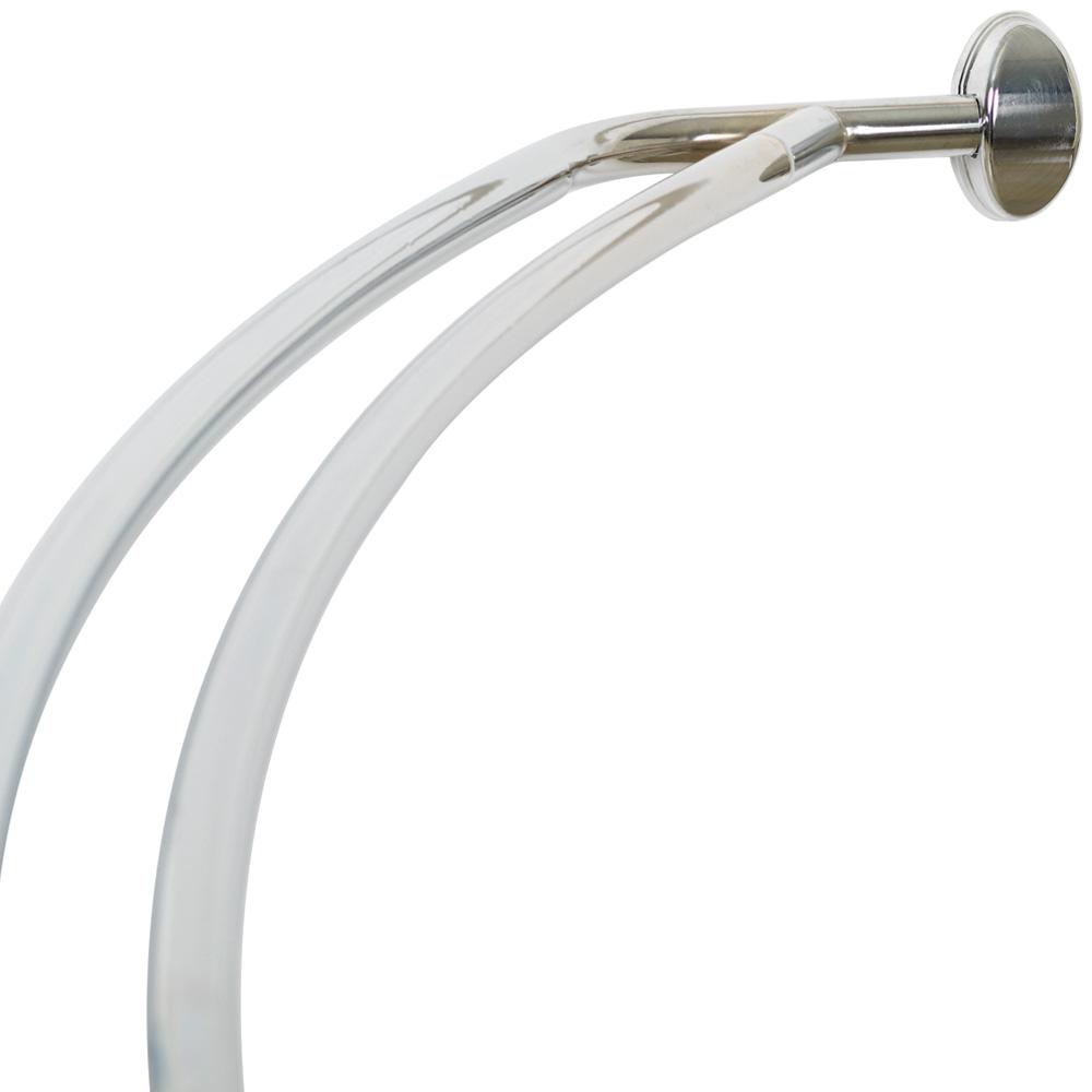 45 to 72 in. Aluminum Double Curved Shower Curtain Rod in Chrome