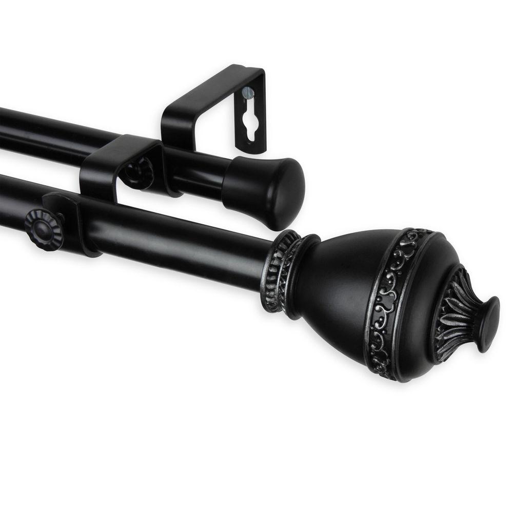Rod Desyne 120 In 170 In Telescoping Double Curtain Rod Kit In