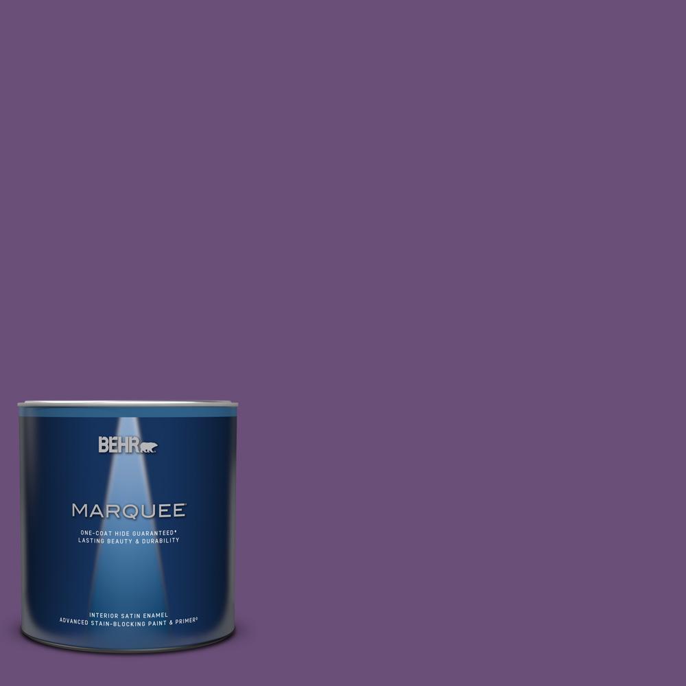 BEHR MARQUEE 1 qt. 660B7 Exotic Purple Satin Enamel Interior Paint and Primer in One745304