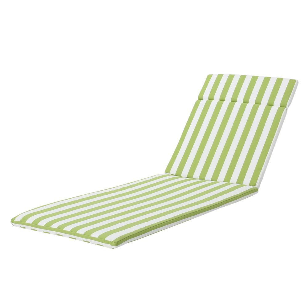 Le House Miller Green And White Striped Outdoor Water Resistant Chaise Lounge Cushion Le House Miller Green And White Striped Outdoor Water Resistant Chaise Lounge Cushion