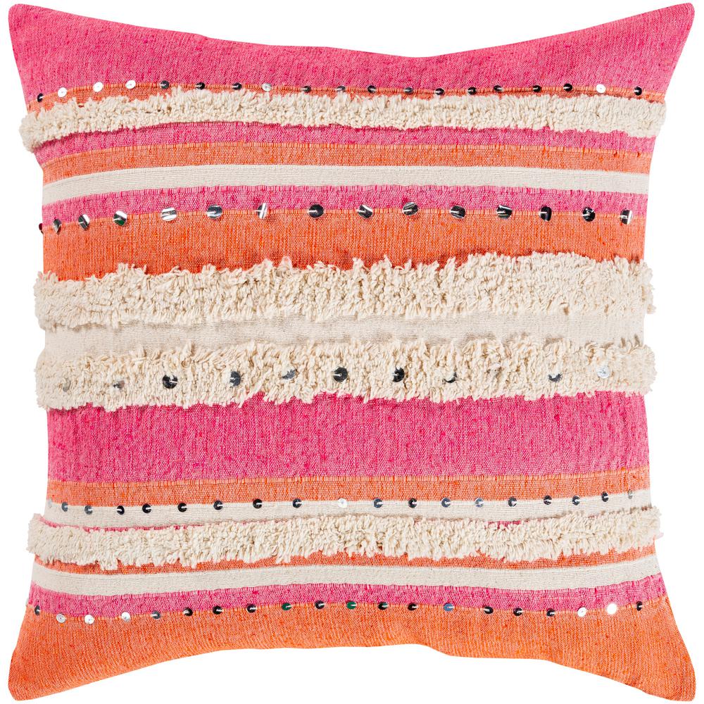 pink textured throw pillows