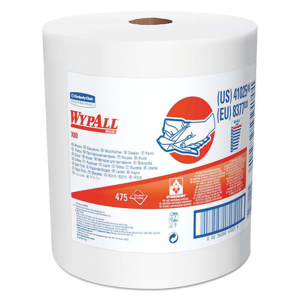 WYPALL X80 Jumbo Roll White Perforated Wipes (475Count)KCC41025 The