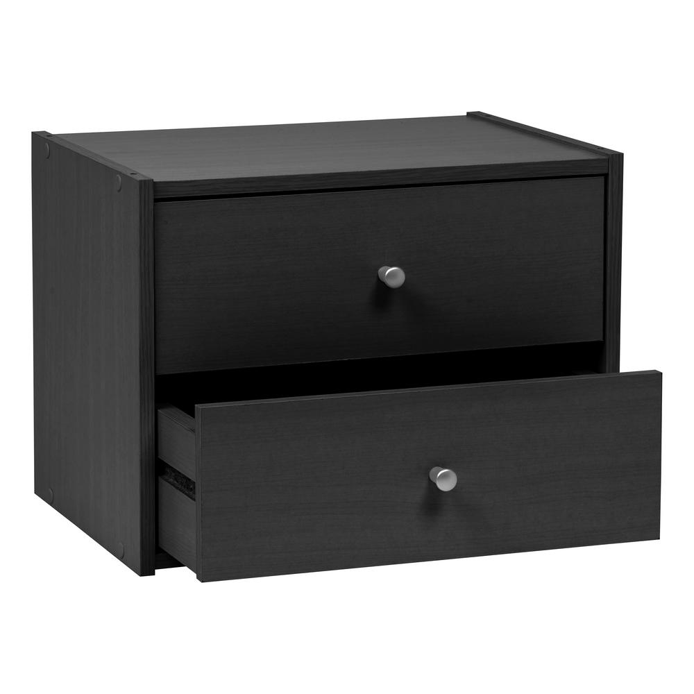 Iris Tachi Black Modular Wood Stacking Storage Box With Drawer Iris Tachi Black Modular Wood Stacking Storage Box With Drawer 596129 The Home Depot