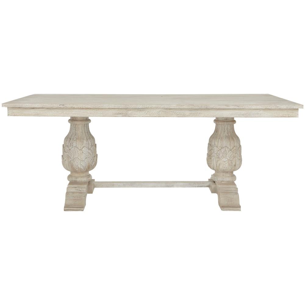 Home Decorators Collection Kingsley Sandblasted White Dining Table 9690200980 The Home Depot