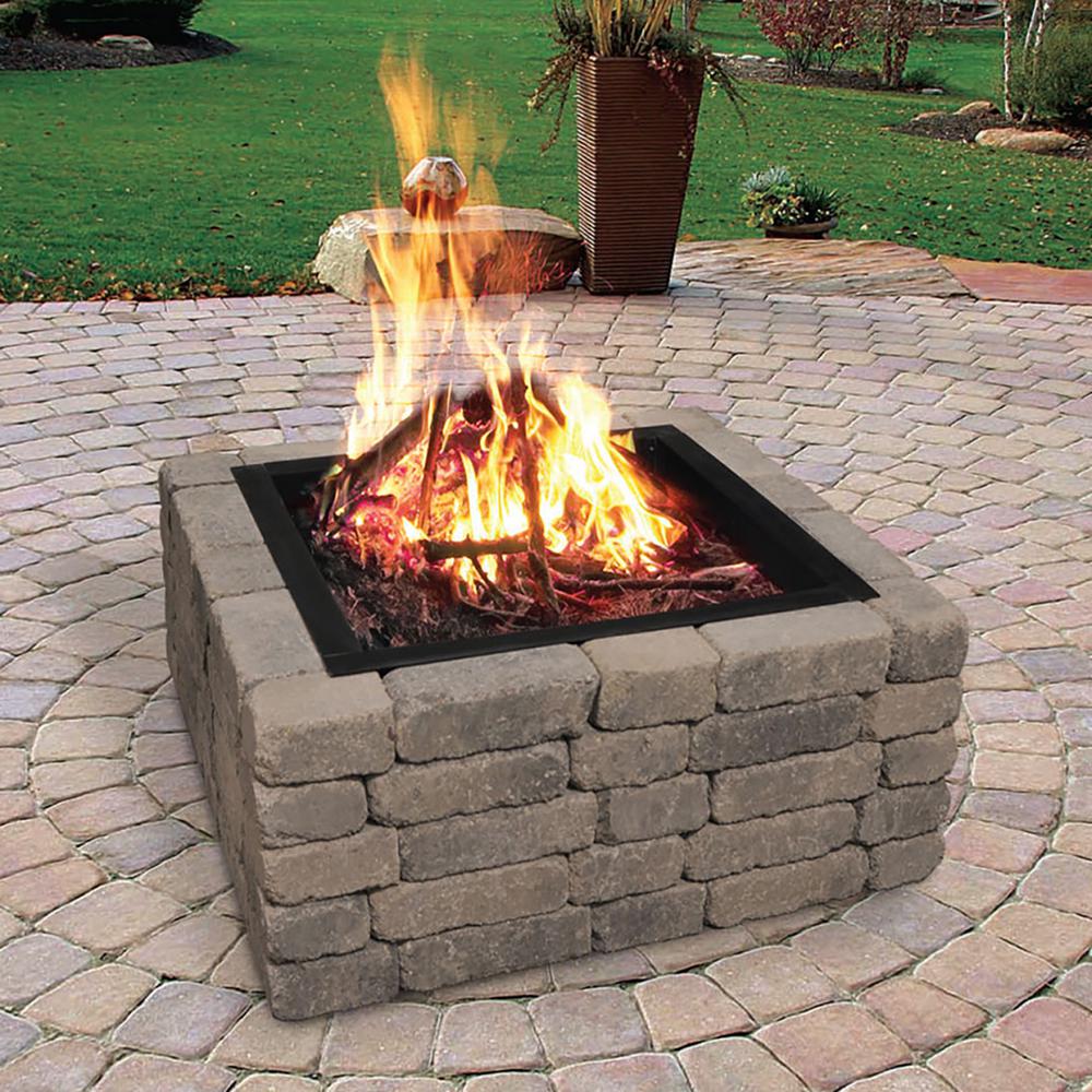 Blue Sky Outdoor Living Heavy Duty 36 In X 10 In Square Steel Wood Fire Pit Ring With 2 7 Mm Steel Ff3636 The Home Depot