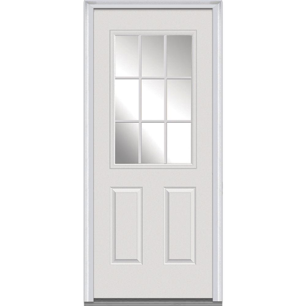 MMI Door 32 in. x 80 in. Left-Hand Inswing 9-Lite Clear Classic ...
