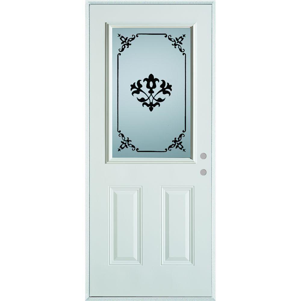 Stanley Doors 36 in. x 80 in. Silkscreened Glass 1/2 Lite Stanley Doors 36 in. x 80 in. Silkscreened Glass 1/2 Lite