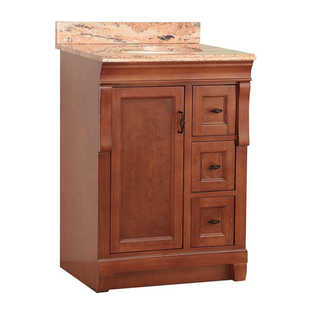 Home Decorators Collection Naples 25 In W X 22 In D Bath Vanity In Warm Cinnamon With Granite Vanity Top In Bordeaux Nacaseb2522d The Home Depot